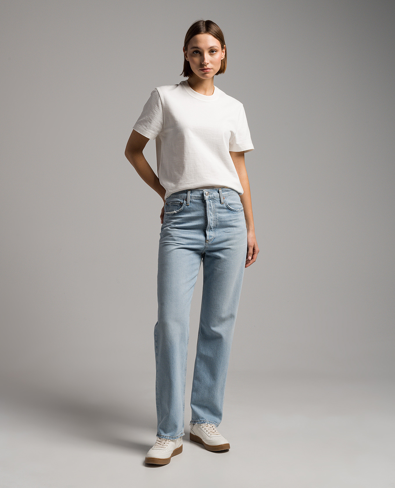 

90' blue jeans with a distressed effect AGOLDE, Light blue