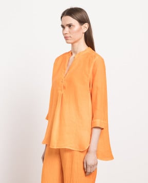 ANNECLAIRE Orange linen blouse D0234670