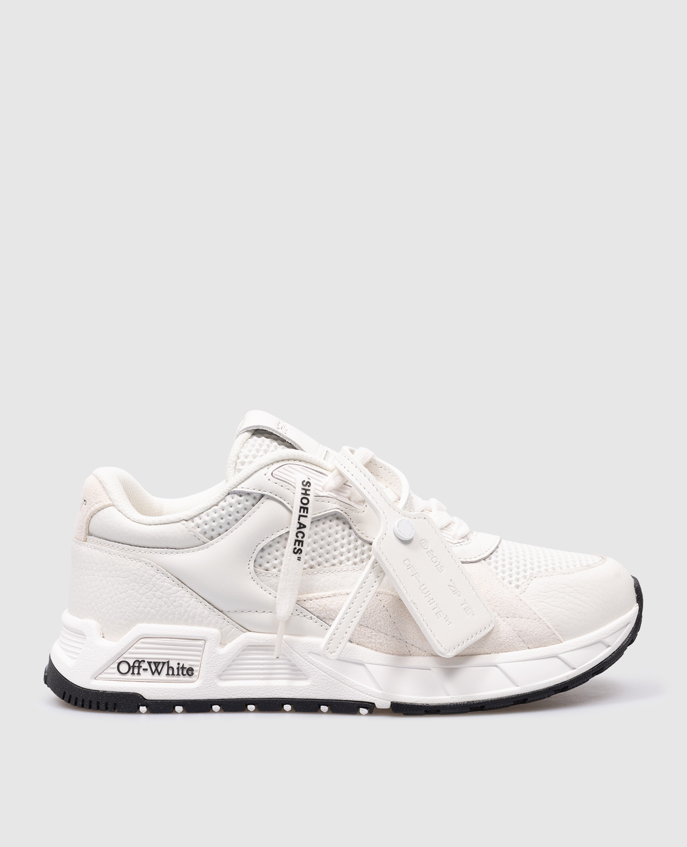 

White leather Kick Off sneakers with contrasting logo Off-White, Белый