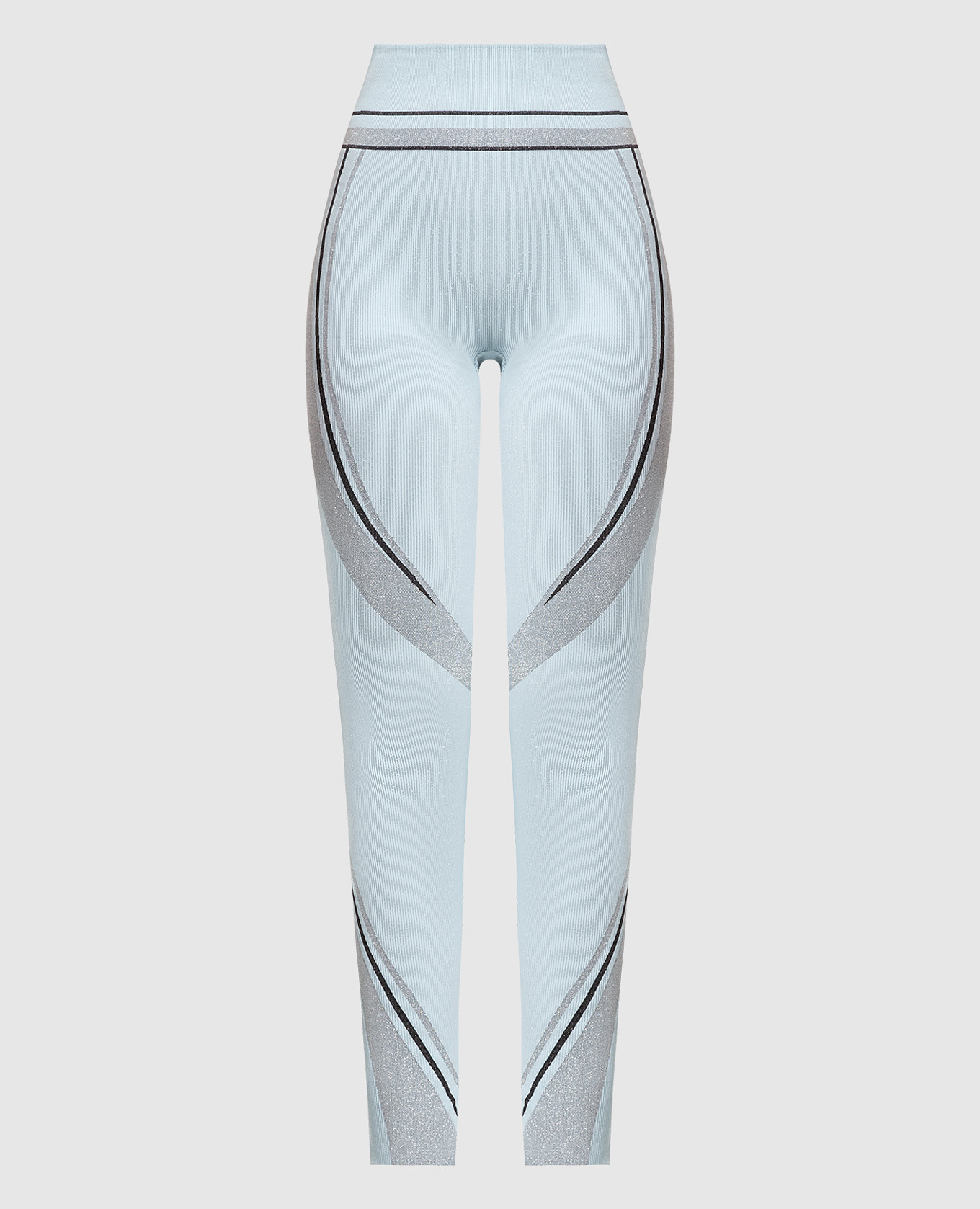 

Blue striped leggings with lurex Wolford, Голубой