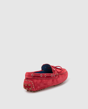 Stefano Ricci Children's red suede moccasins YRU02G836SD