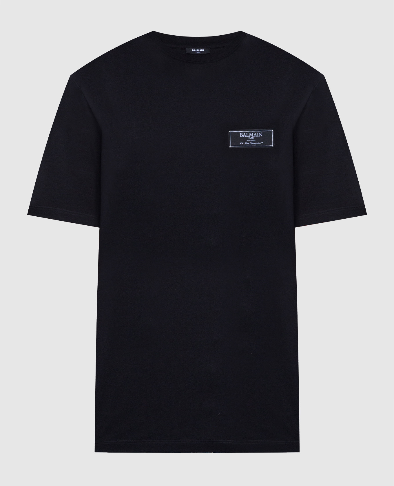 Balmain - Black t-shirt with logo BH0EG000JB54 - shop with Latvia