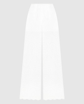 Charo Ruiz Brigid white trousers with broderie embroidery 233504