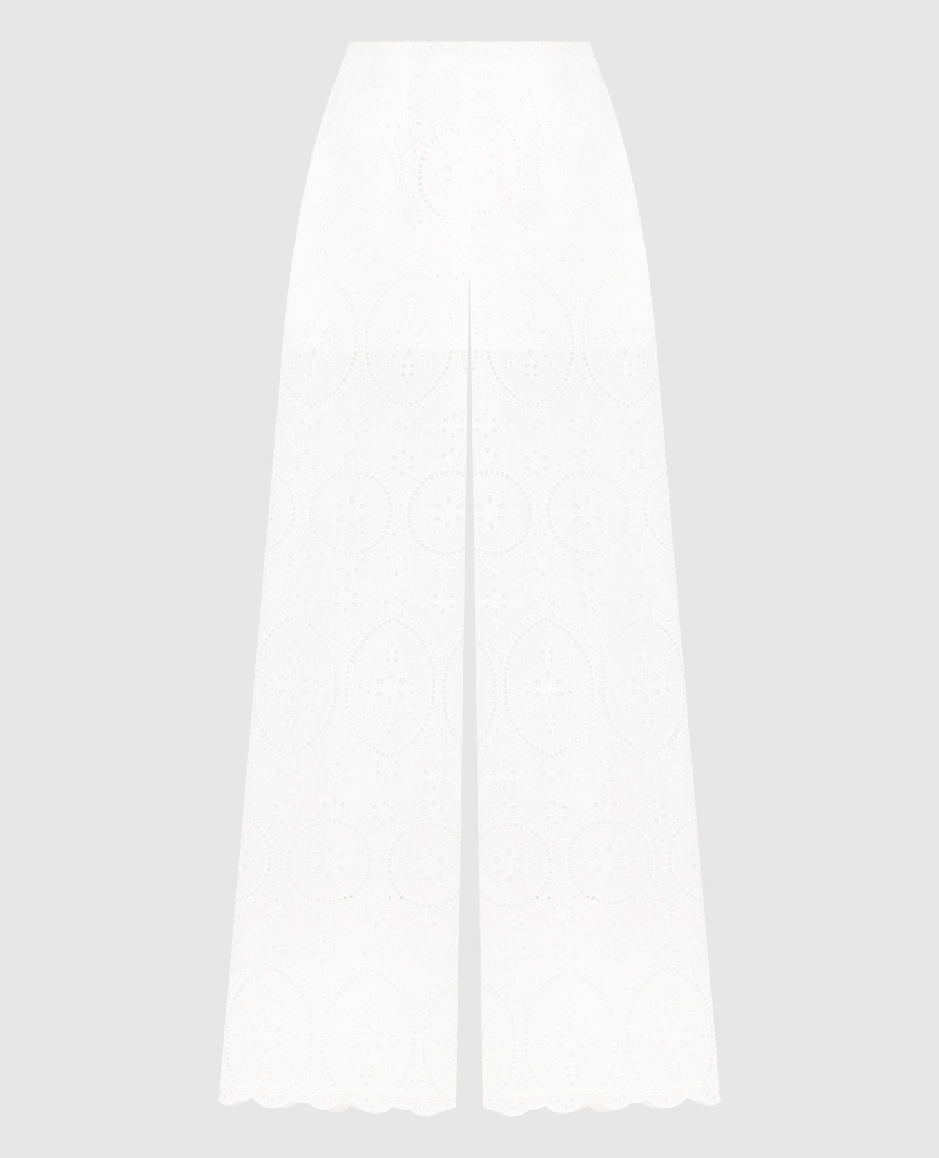 Brigid white trousers with broderie embroidery charo ruiz