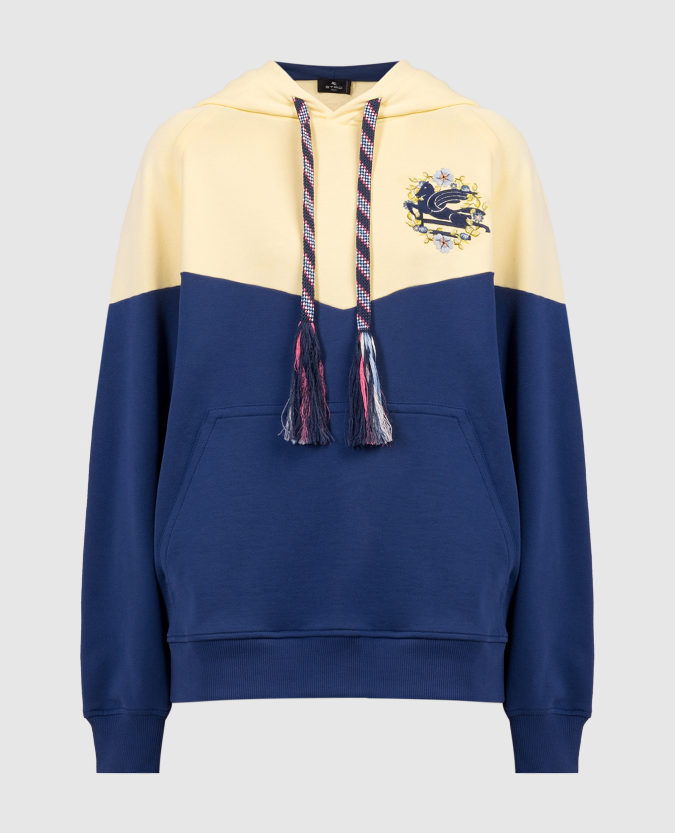 Blue hoodie with Pegaso logo embroidery Etro