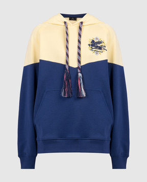 Etro Blue hoodie with Pegaso logo embroidery WRJB0010AJ196