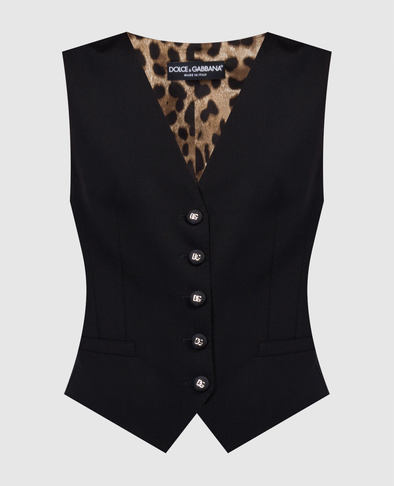 Dolce&Gabbana - Black vest with animalistic print F79H5TFUBGB
