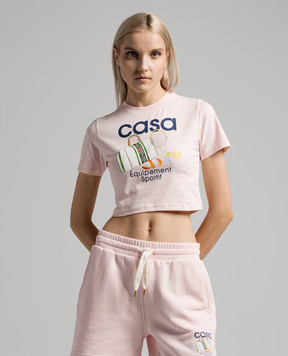 Casablanca Pink t-shirt with Equipement Sportif print WPS24JTS00903