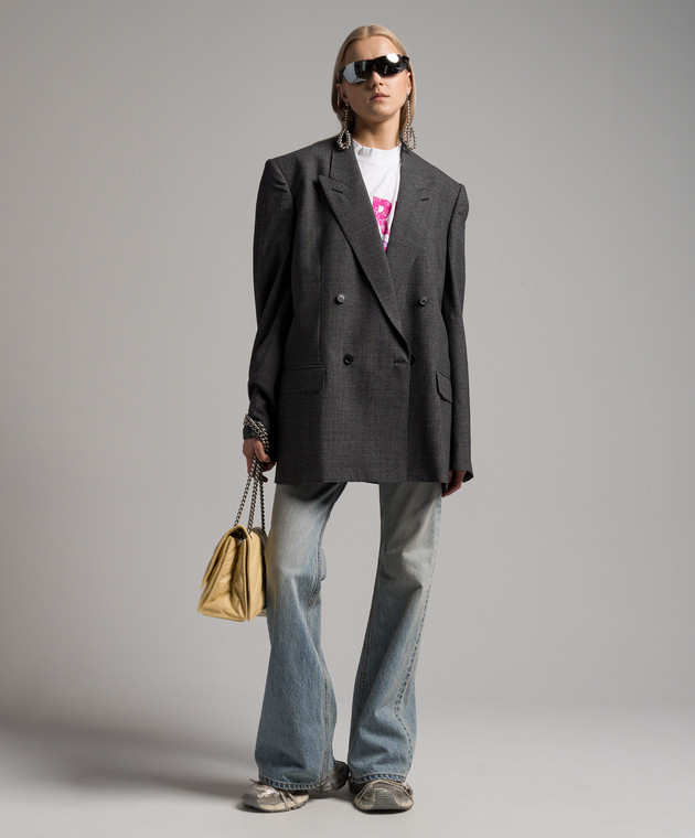 【BALENCIAGA】SS24ブルー フレア ジーンズ デニム 775621TJW79 BALENCIAGA] SS24ブルー フレア ジーンズ (BALENCIAGA/デニム