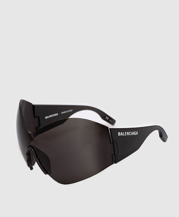 Balenciaga - Black Mask Butterfly Logo Sunglasses