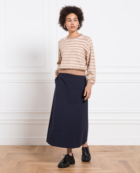 Brunello Cucinelli Brown striped jumper with monil chain MBP154300P
