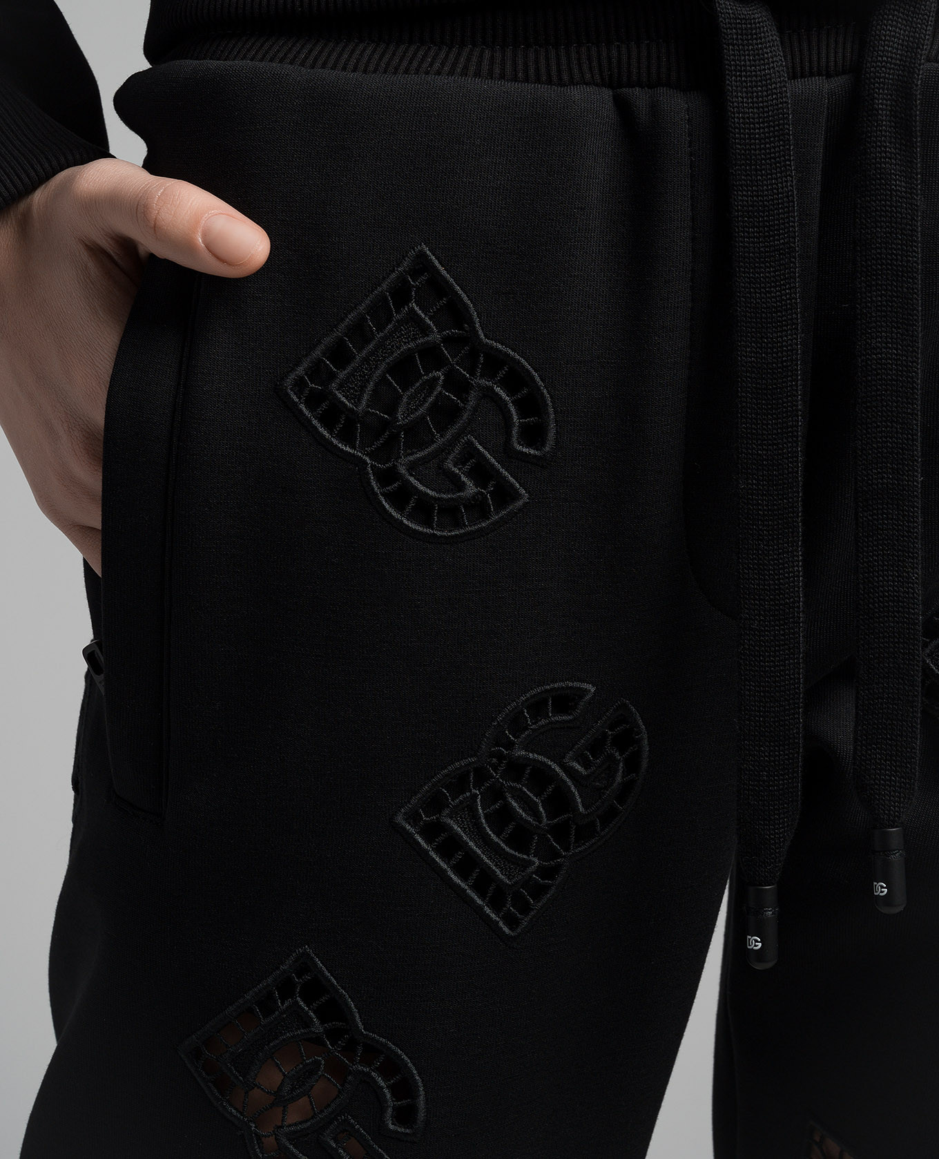 Black joggers with logo embroidery Dolce&Gabbana 5