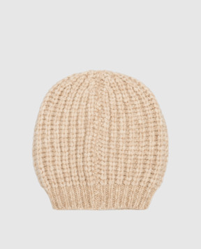 Peserico Beige cap in a textured pattern S36150F0309196