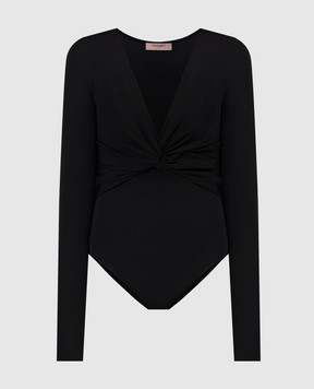 Twinset Black bodysuit with drape 241TE2131