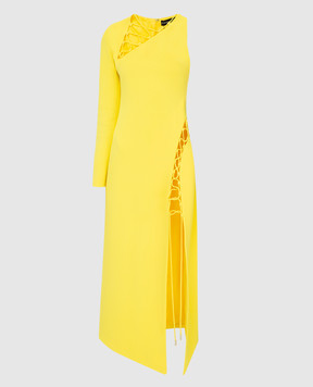 David Koma Yellow dress with cutouts and asymmetry R22DK05D