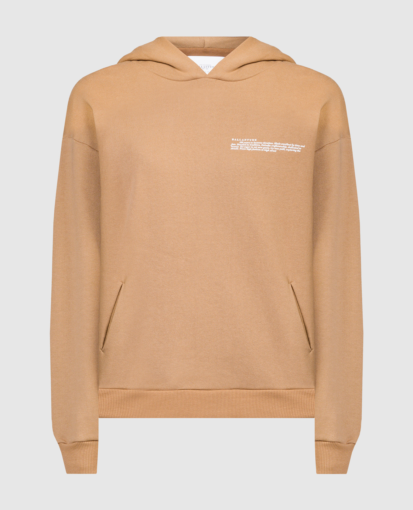 

Brown logo print hoodie Ballantyne, Beige