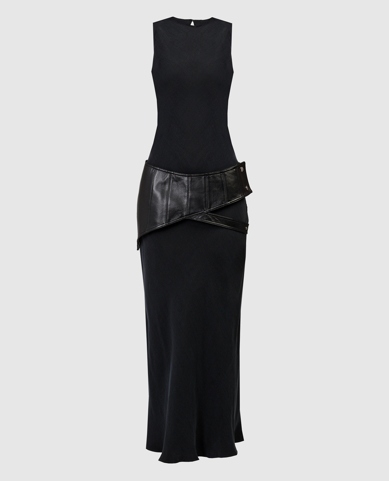 

Black midi dress with basque Materiel