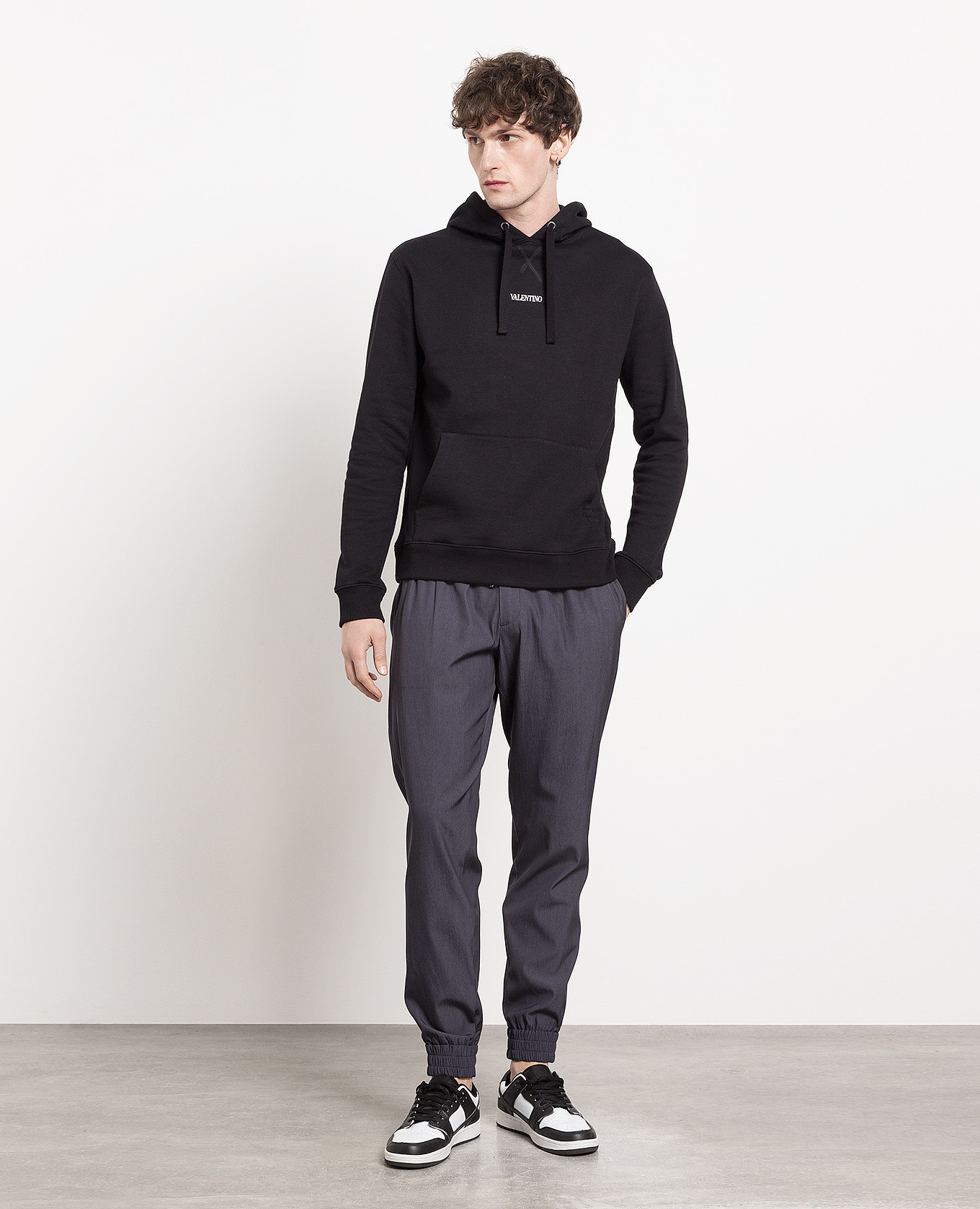 Black hoodie with contrast logo print Valentino 2