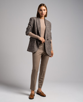 Brunello Cucinelli Khaki pants with monil chain MP526P8396