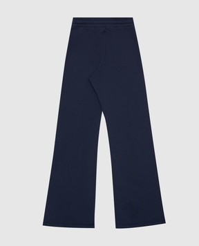 Dolce&Gabbana Kids' blue sweatpants with logo appliqué L5JPB2G7J7V6