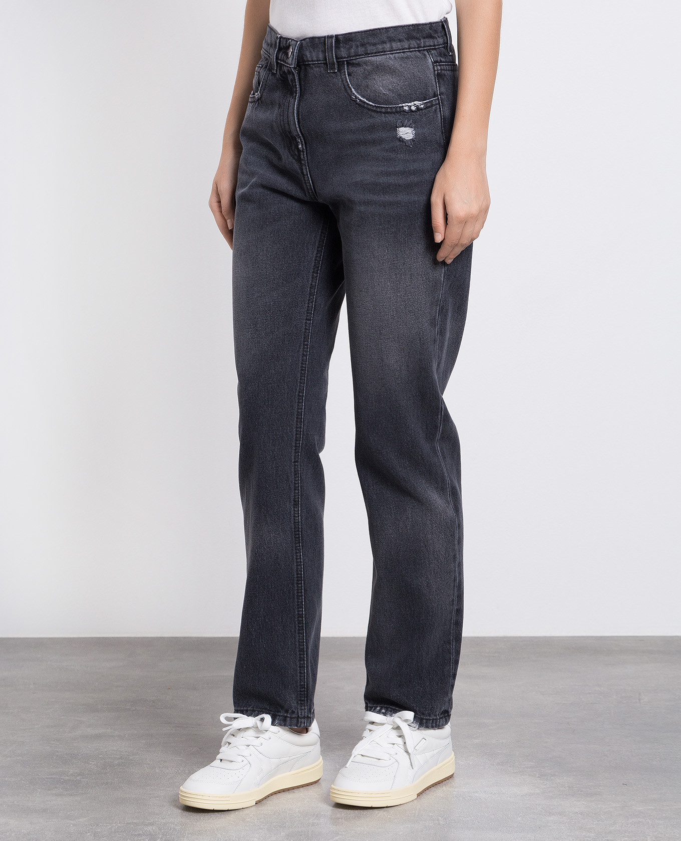 

Gray jeans with logo patch Palm Angels, Grey