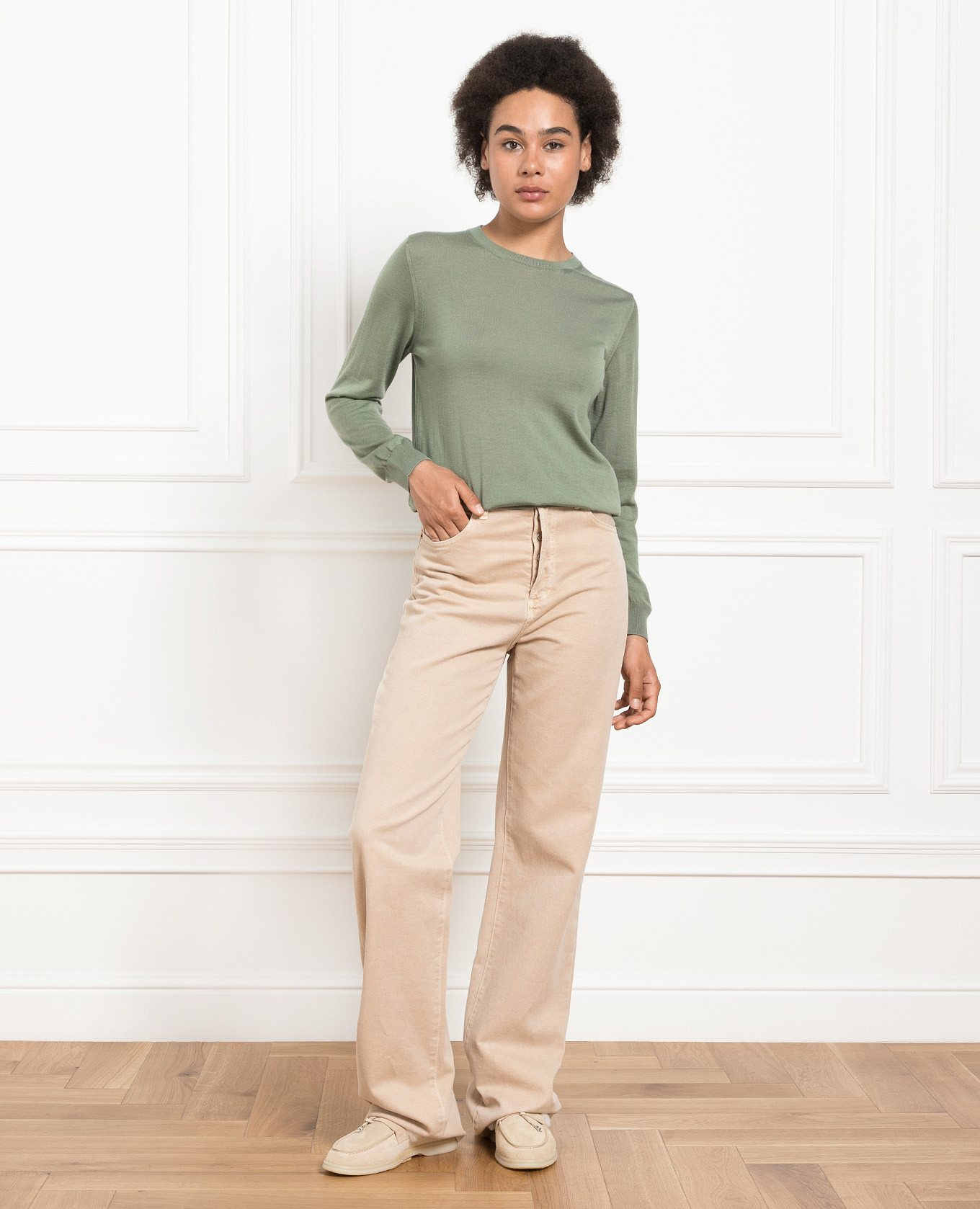 

Green wool, silk and cashmere jumper Babe Pay Pls