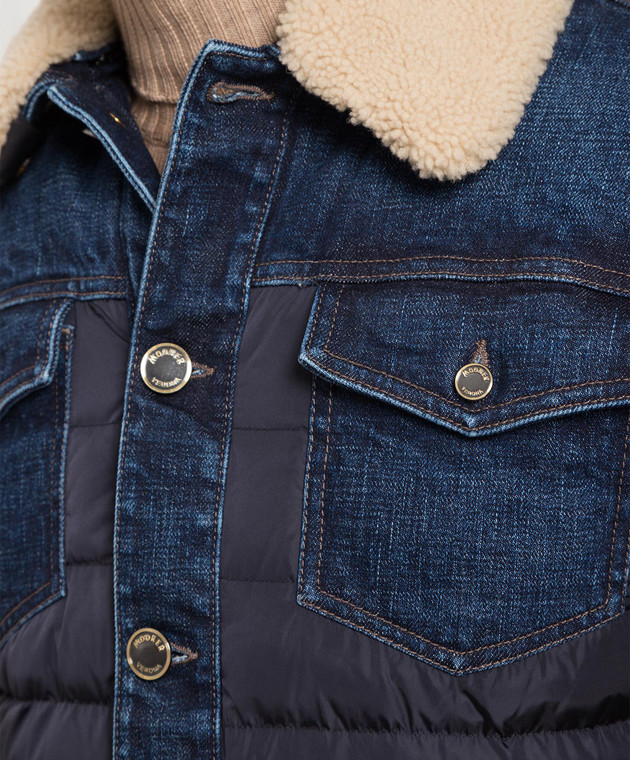 MooRER - Down jacket Mondor-fur with denim inserts