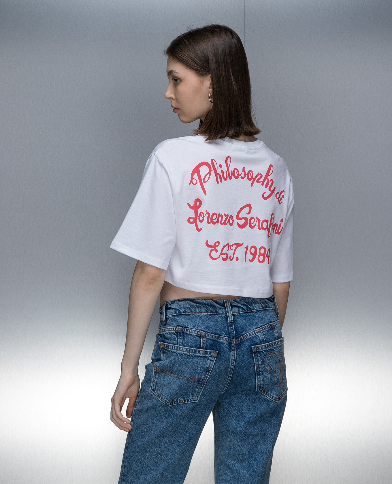 

White t-shirt with a print Philosophy di Lorenzo Serafini