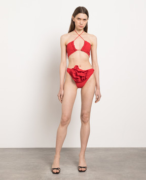 Magda Butrym Red bodice from a swimsuit with a brooch 662423
