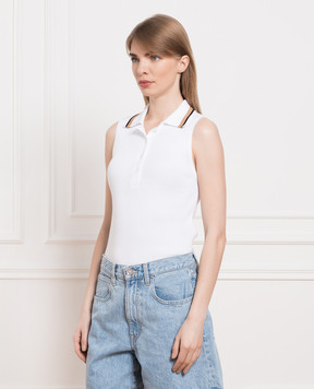 John Smedley White top with Raye scar RAYE