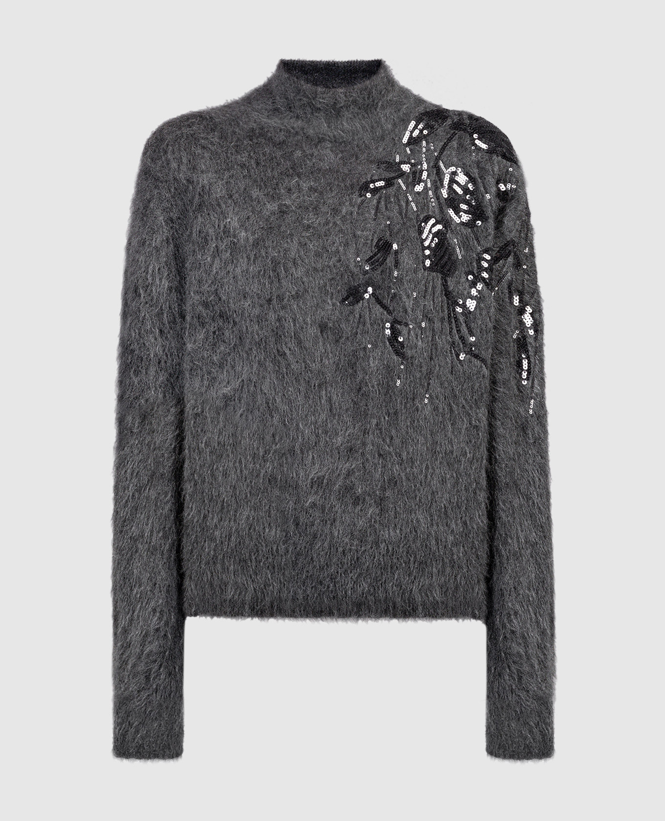 

Gray sweater with embroidery in the form of leaves Brunello Cucinelli, Grey