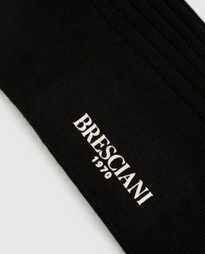Bresciani Black cashmere and silk ribbed socks MC016UN0001XX