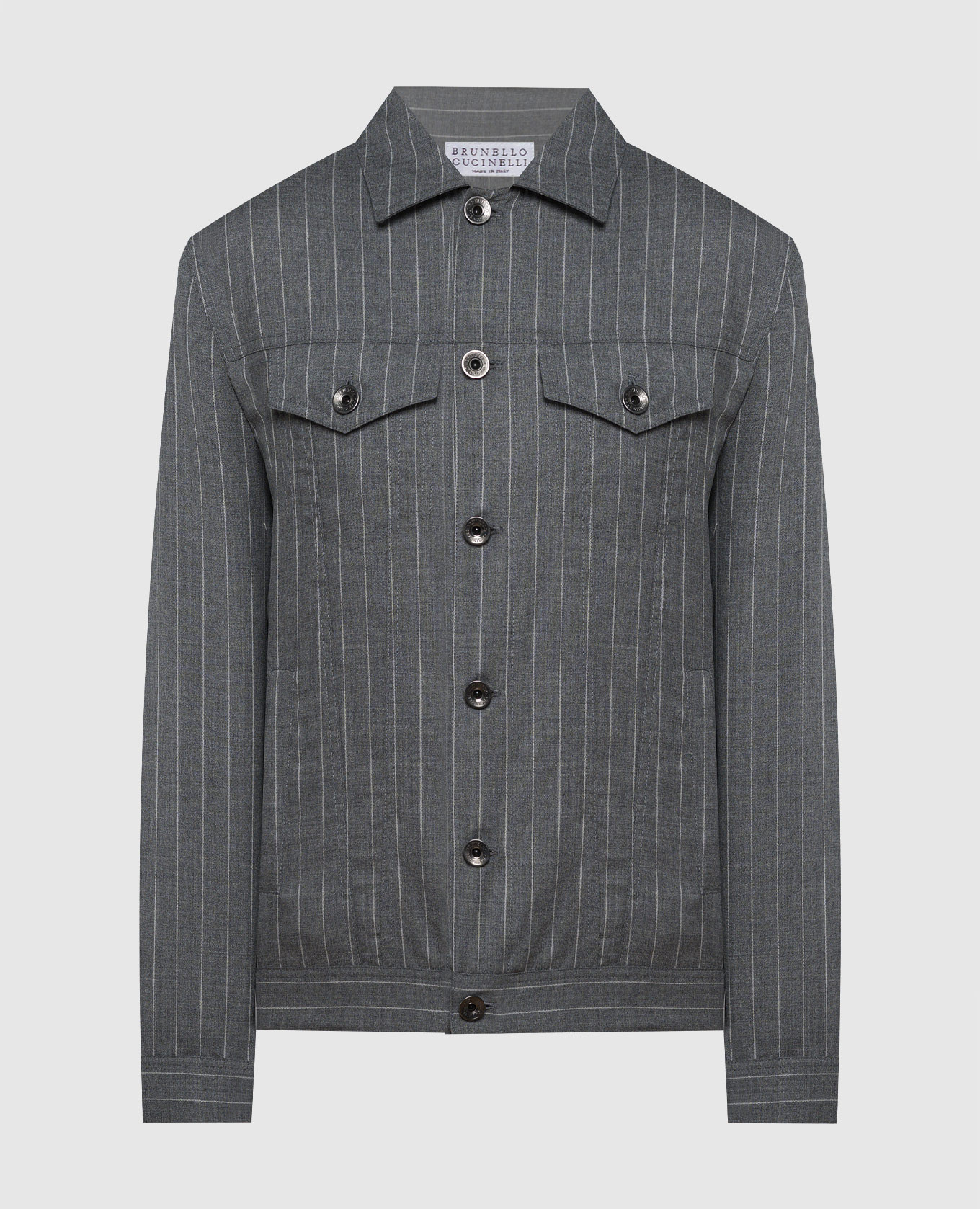 

Gray striped wool jacket Brunello Cucinelli, Grey