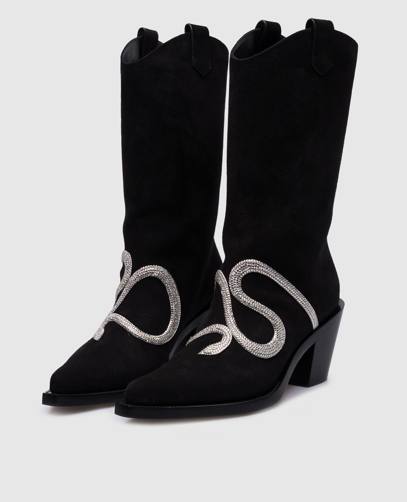 

Black Suede Savannah Boots Rene Caovilla