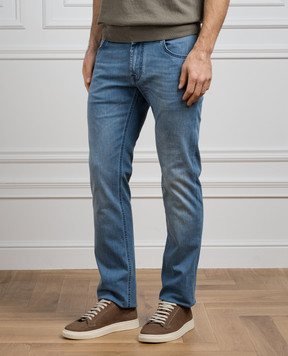 Stefano Ricci Blue jeans with logo embroidery MST41S3180T0127croco