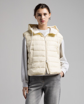 Peserico Yellow down vest with monil chain S0340406957