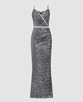 Dolce&Gabbana Gray dress with sequins and crystals F6A9ZZFLM7Q