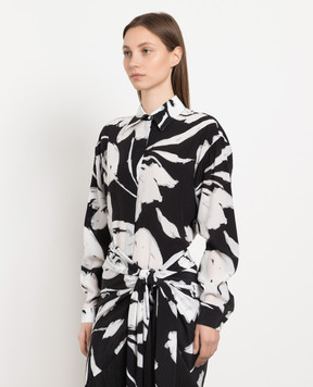 Michael Kors Black silk blouse with floral print CWA7250216