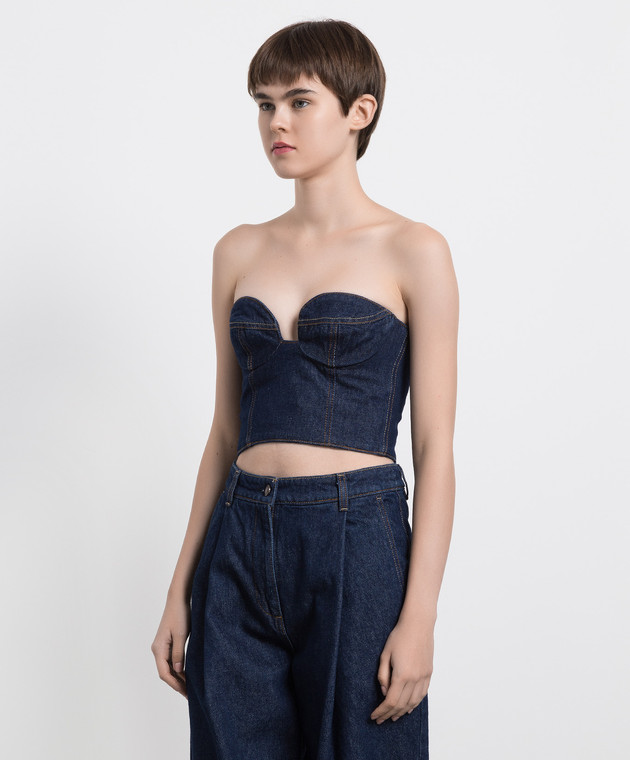 Magda Butrym Haut bustier en denim bleu marine 104722 acheter en ligne chez Symbol