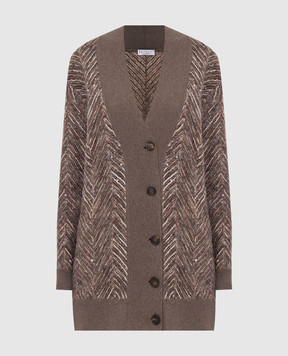 Brunello Cucinelli Cardigan in a pattern with sequins M7XR01806