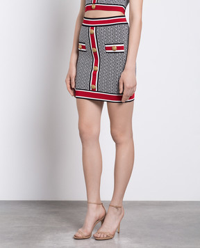 Balmain Monogram pattern mini skirt BF1LB292KE89