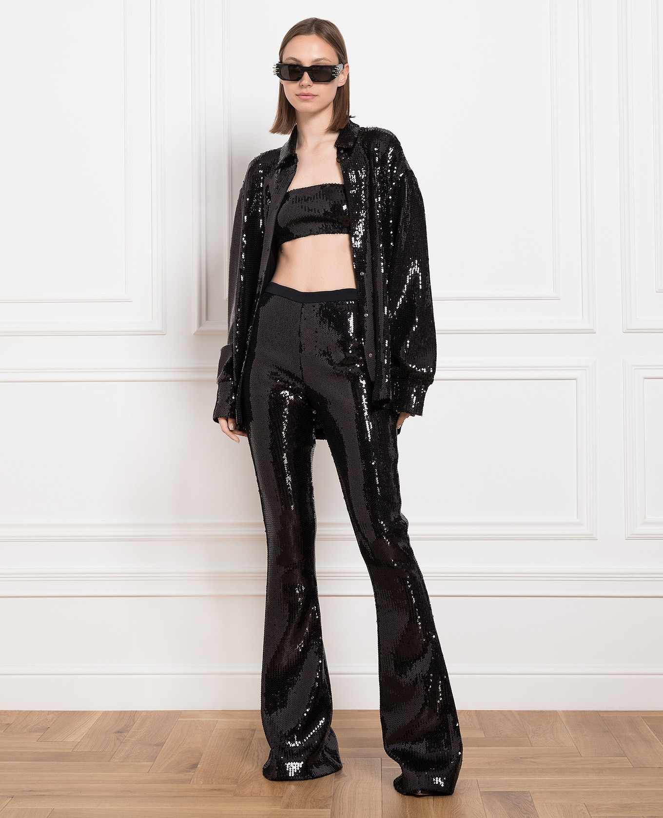 Black pants with sequins David Koma 2