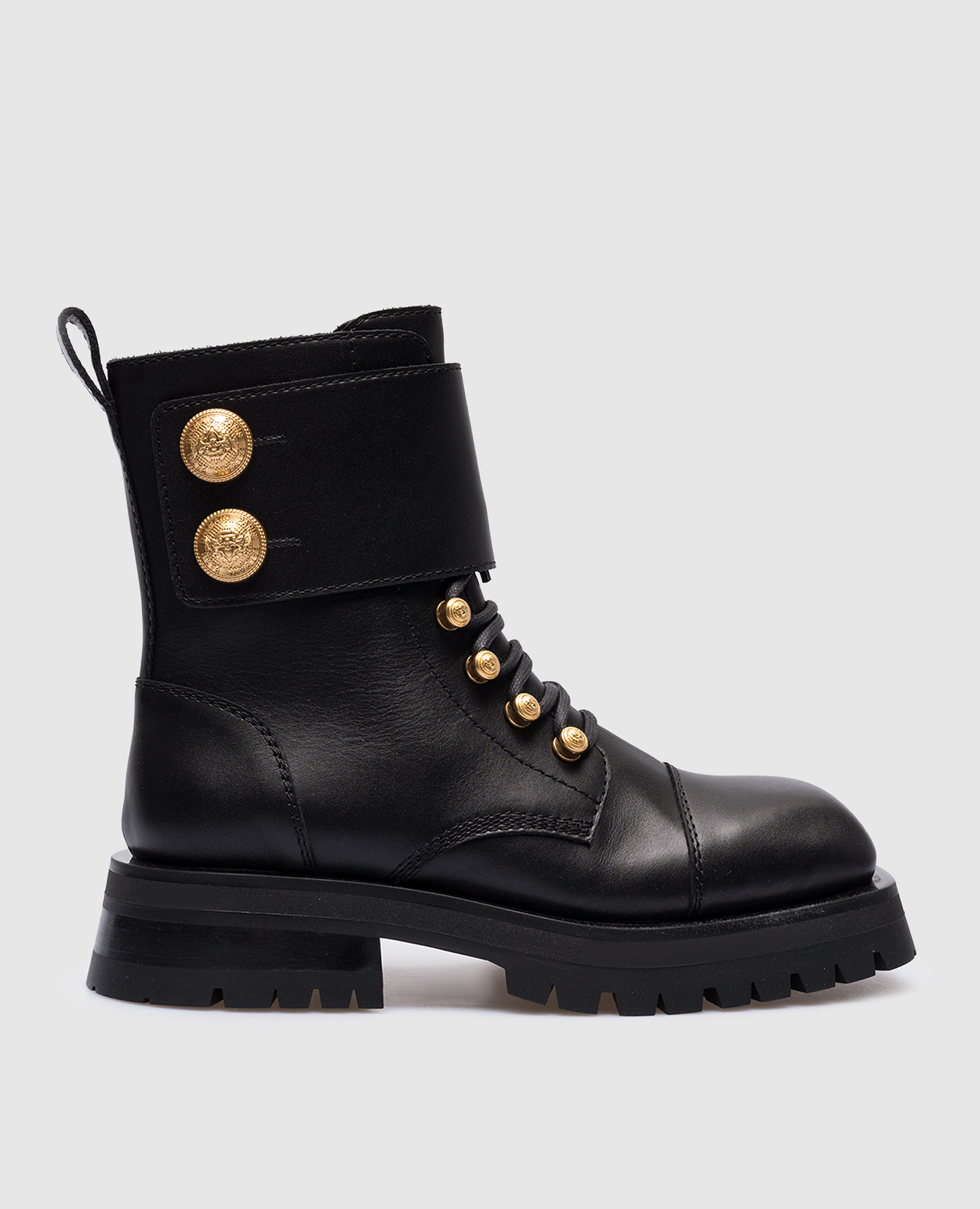 Black leather boots balmain
