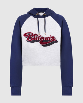 Balmain Gray hoodie with logo BF1JP035BC47