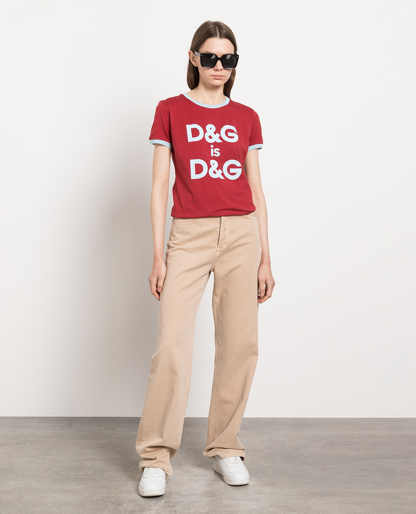 Burgundy t-shirt with DG logo print Dolce&Gabbana 2