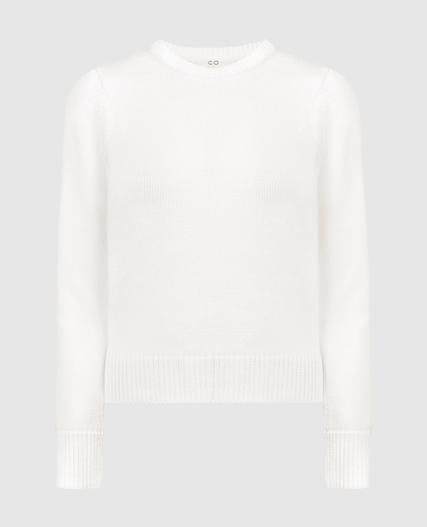 White sweater with a scar co