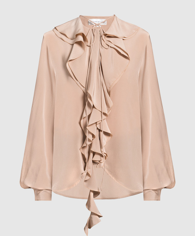 victoria beckham silk tie neck blouse
