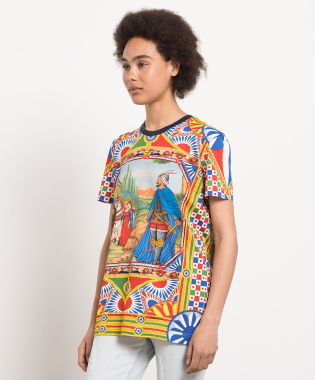 Dolce&Gabbana - T-shirt z nadrukiem Carretto F8L61TFI7V2