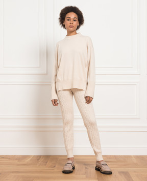 Peserico Light beige textured joggers S94043F0709095