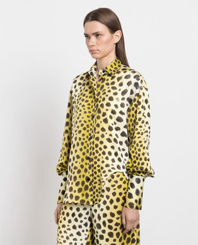 The Attico Yellow shirt Eliza in a leopard pattern 236WCH14V065P